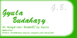 gyula budahazy business card